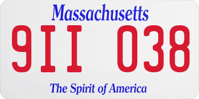 MA license plate 9II038