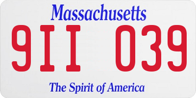 MA license plate 9II039