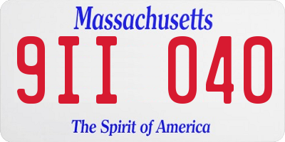 MA license plate 9II040