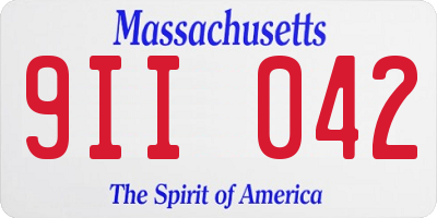 MA license plate 9II042