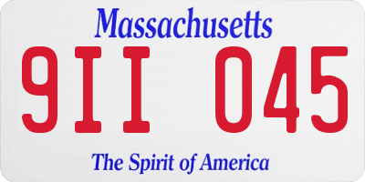 MA license plate 9II045