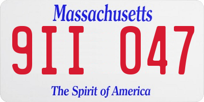 MA license plate 9II047