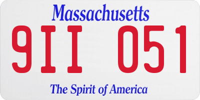 MA license plate 9II051