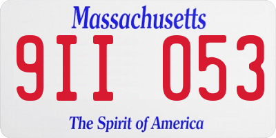 MA license plate 9II053