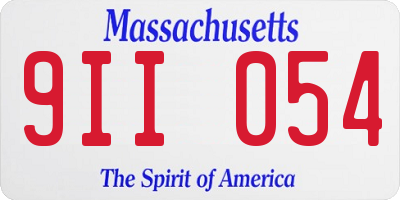 MA license plate 9II054
