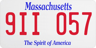 MA license plate 9II057