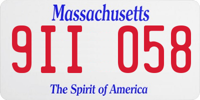 MA license plate 9II058