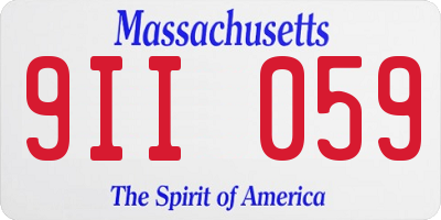 MA license plate 9II059