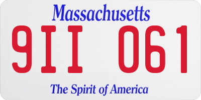 MA license plate 9II061