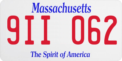 MA license plate 9II062