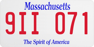 MA license plate 9II071
