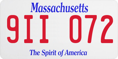 MA license plate 9II072