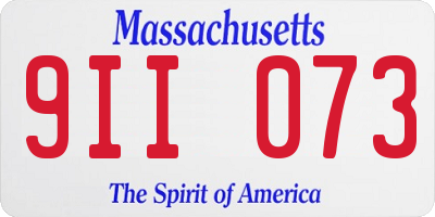 MA license plate 9II073