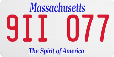 MA license plate 9II077