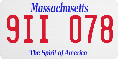 MA license plate 9II078