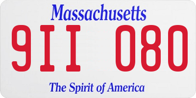 MA license plate 9II080