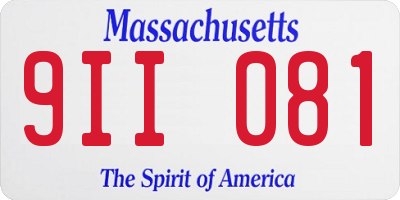 MA license plate 9II081