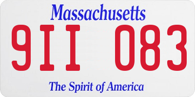 MA license plate 9II083