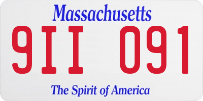MA license plate 9II091