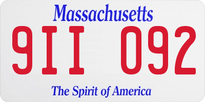 MA license plate 9II092