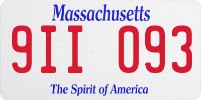 MA license plate 9II093
