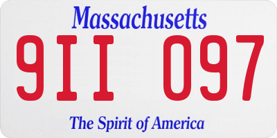MA license plate 9II097