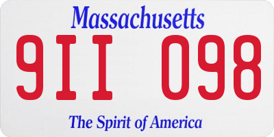 MA license plate 9II098