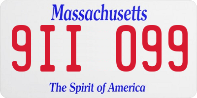 MA license plate 9II099