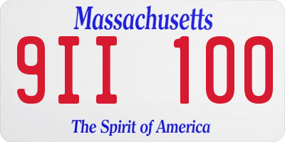 MA license plate 9II100