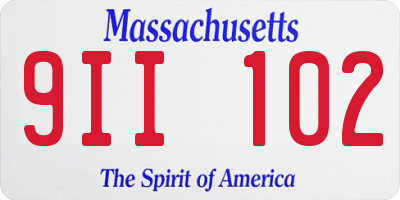 MA license plate 9II102
