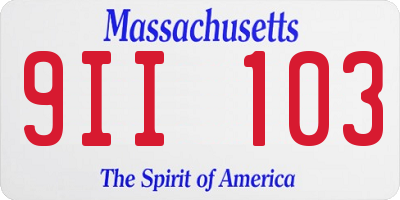 MA license plate 9II103