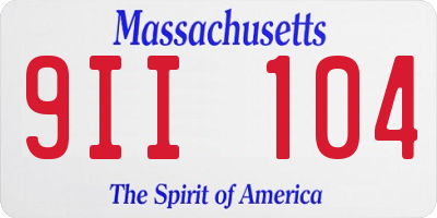 MA license plate 9II104