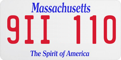 MA license plate 9II110