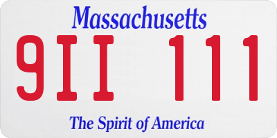 MA license plate 9II111