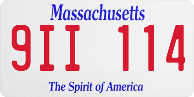 MA license plate 9II114