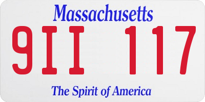 MA license plate 9II117