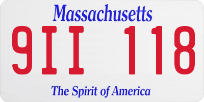 MA license plate 9II118