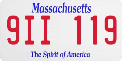 MA license plate 9II119