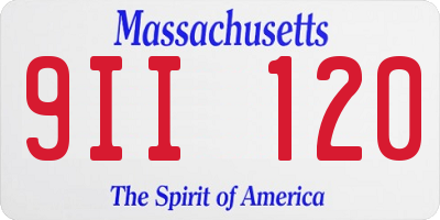 MA license plate 9II120