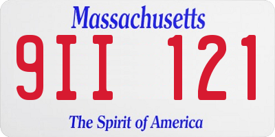 MA license plate 9II121