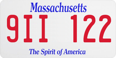 MA license plate 9II122