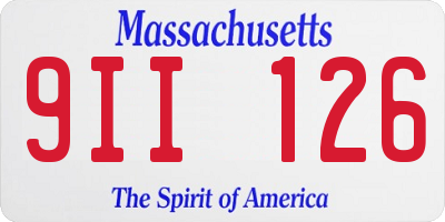 MA license plate 9II126