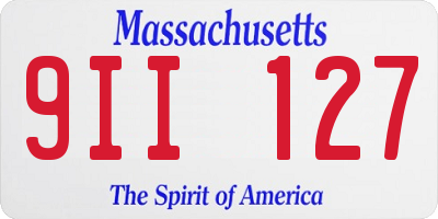 MA license plate 9II127