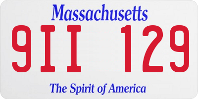 MA license plate 9II129