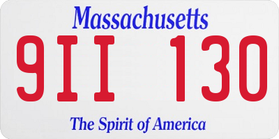 MA license plate 9II130