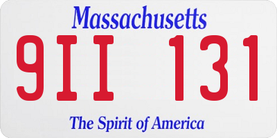 MA license plate 9II131
