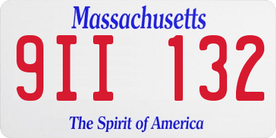 MA license plate 9II132