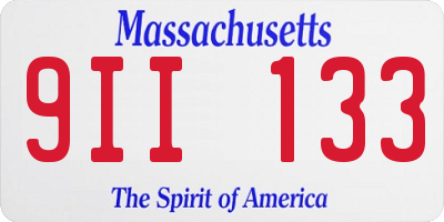 MA license plate 9II133