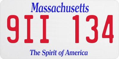 MA license plate 9II134