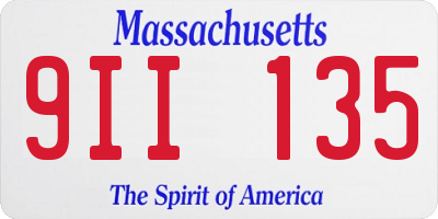 MA license plate 9II135